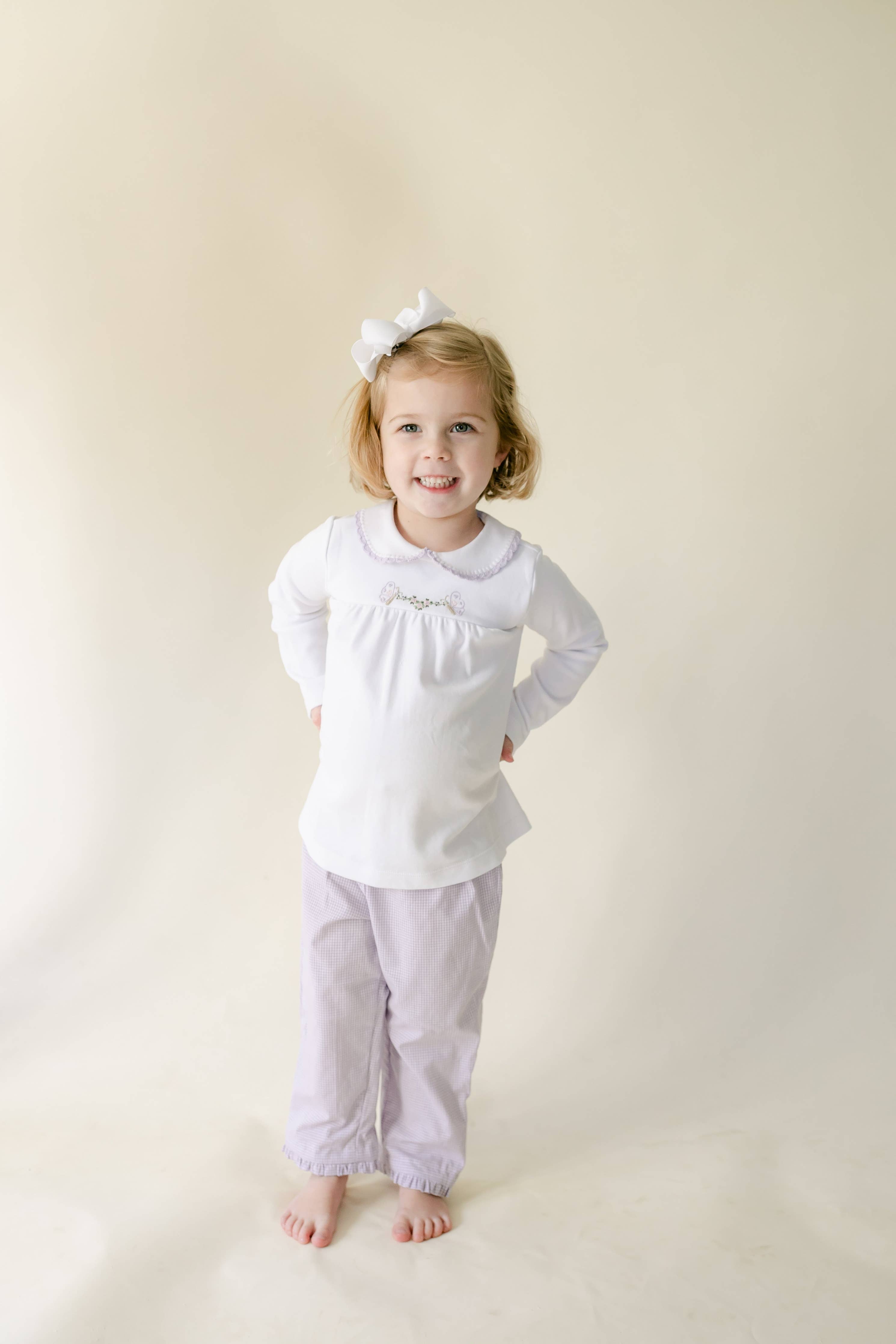 L/S Molly Top - Butterfly Embroidery
