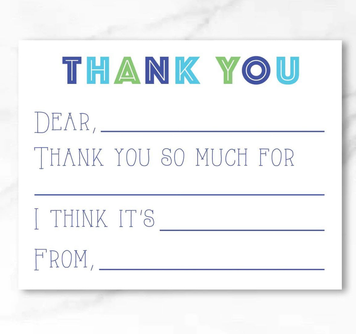 Fill In The Blank Notes - Thank You