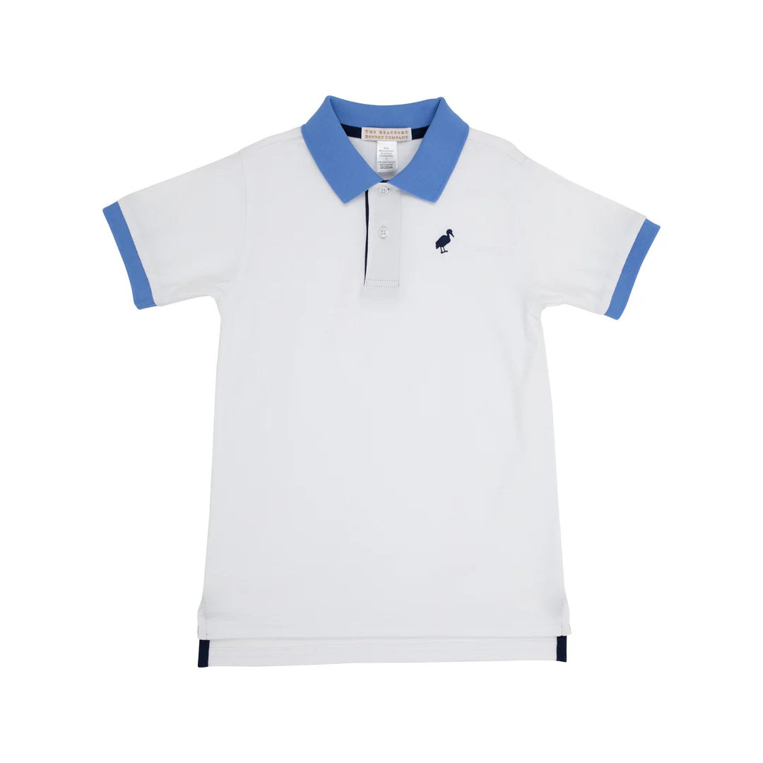 Prim and Proper Polo - Worth Avenue White/Sunrise Blvd. Blue
