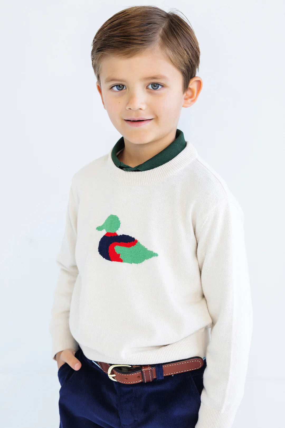 Isaac's Intarsia Sweater - Sandy Springs Duck