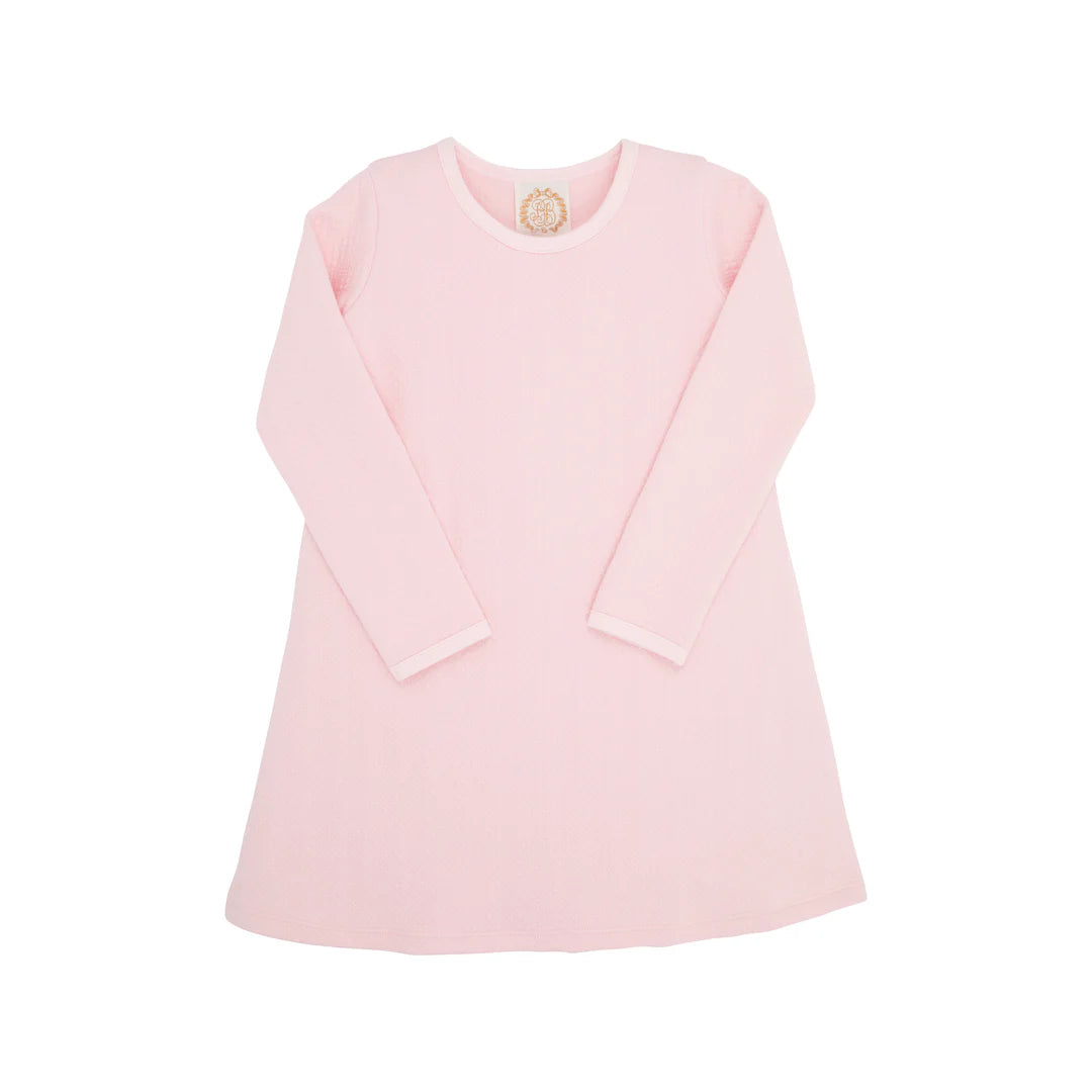 Long Sleeve Polly Play Dress - Quilted - Palm Beach Pink