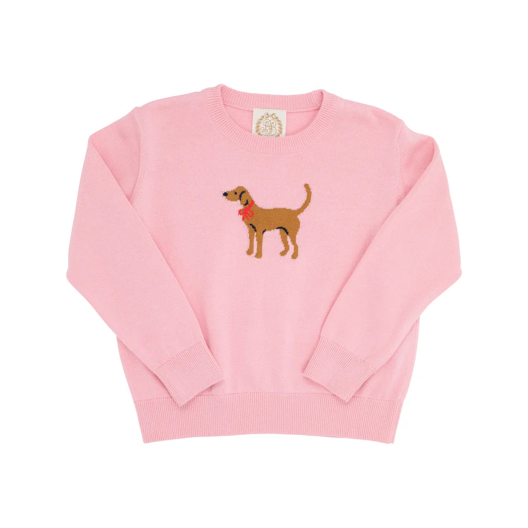 Isabelle's Intarsia Sweater - Hamptons Hot Pink/Dog