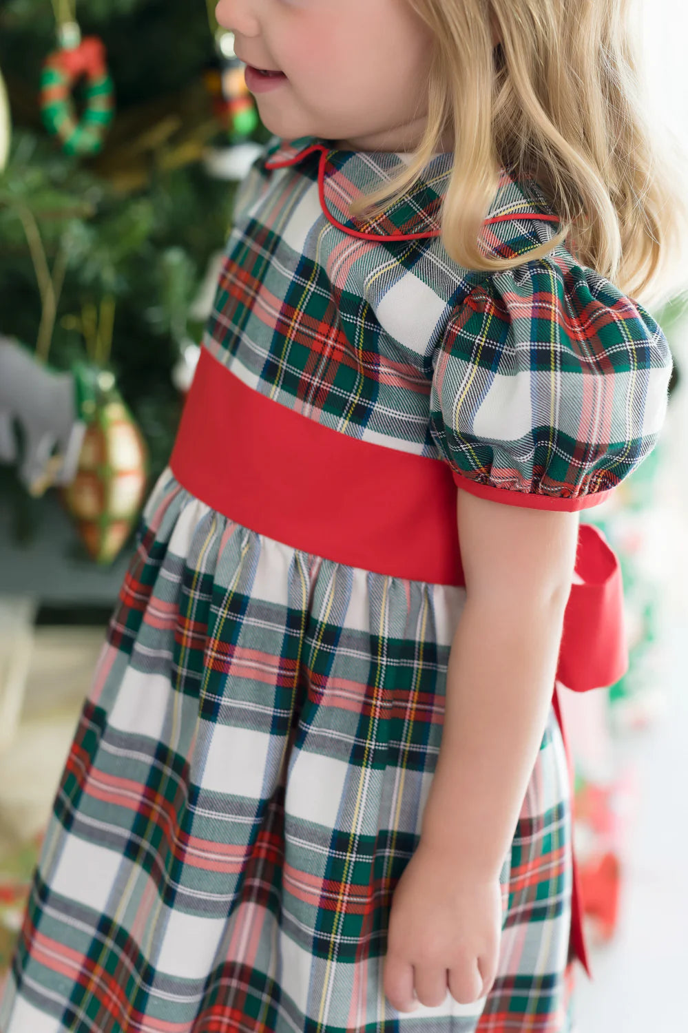 Cindy Lou Sash Dress - Aiken Place Plaid