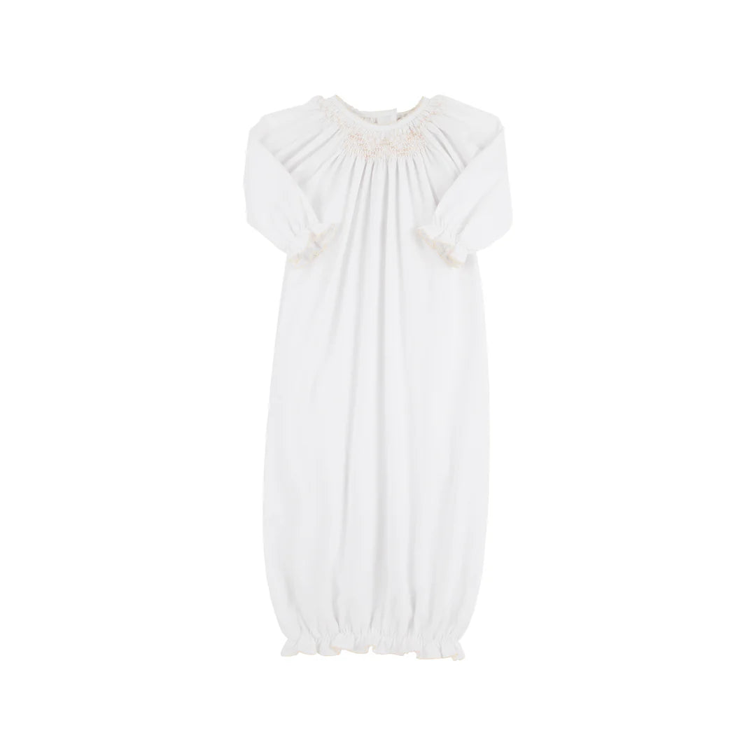 Sweetly Smocked Gown - Worth Avenue White/Palmetto Pearl