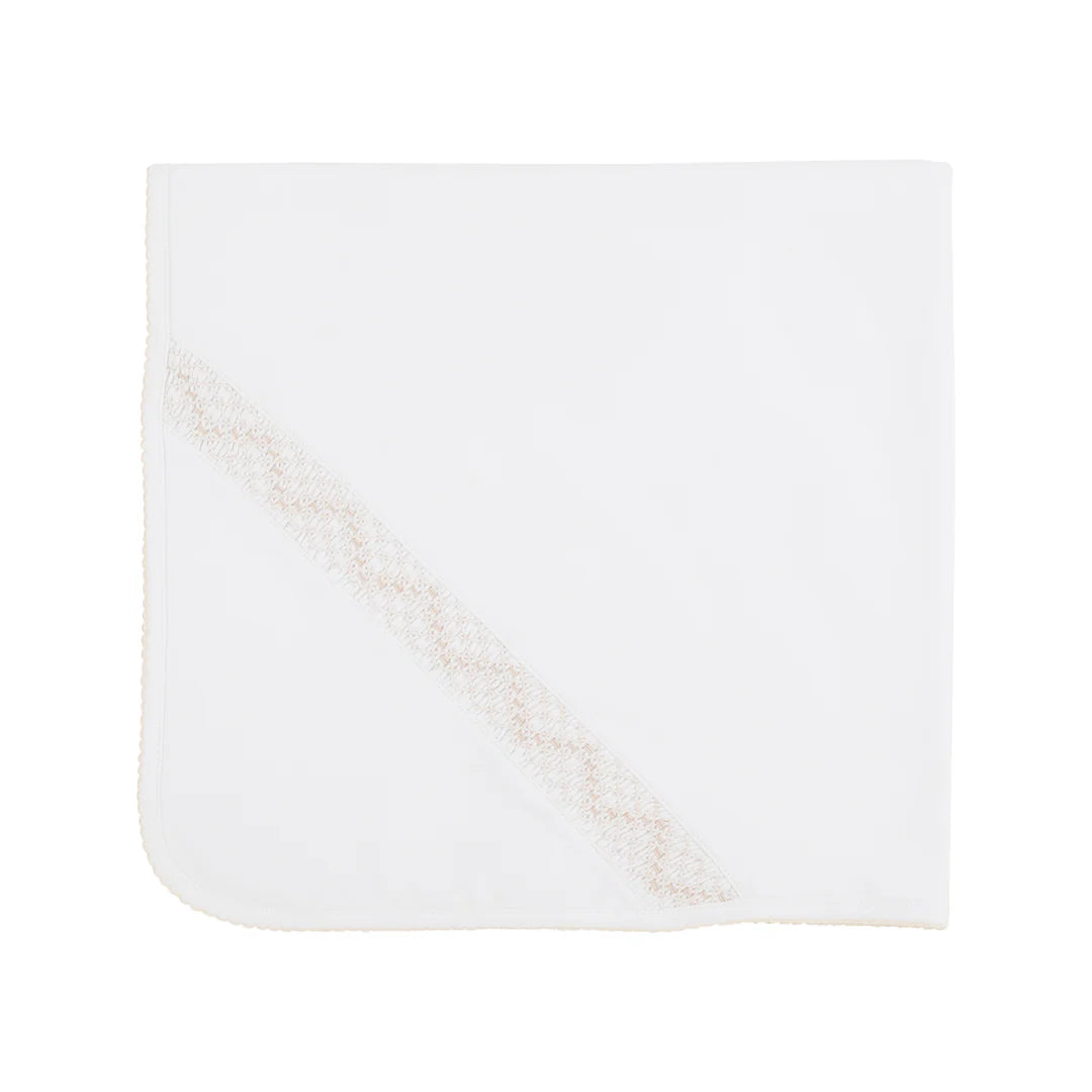 Sweetly Smocked Blessing Blanket - Palmetto Pearl