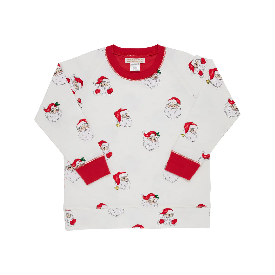 Cassidy Comfy Crewneck - Dear Santa/Richmond Red