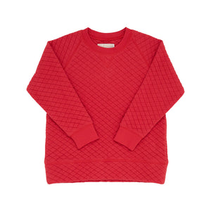 Cassidy Comfy Crewneck - Quilted - Richmond Red