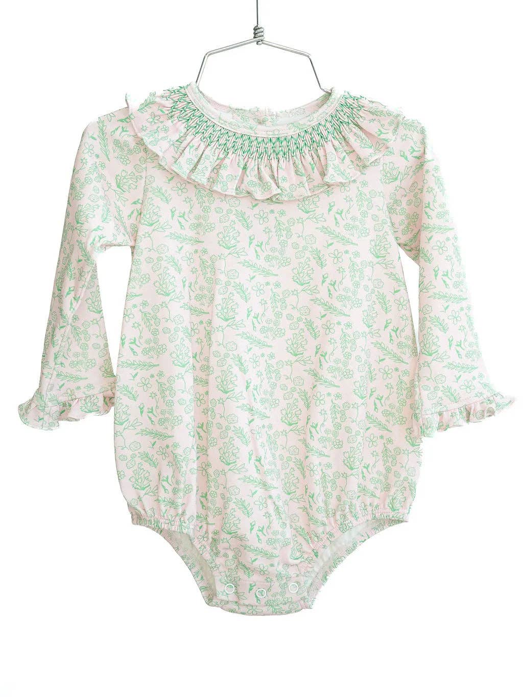 Pink and Green Ruffle Knit Bubble