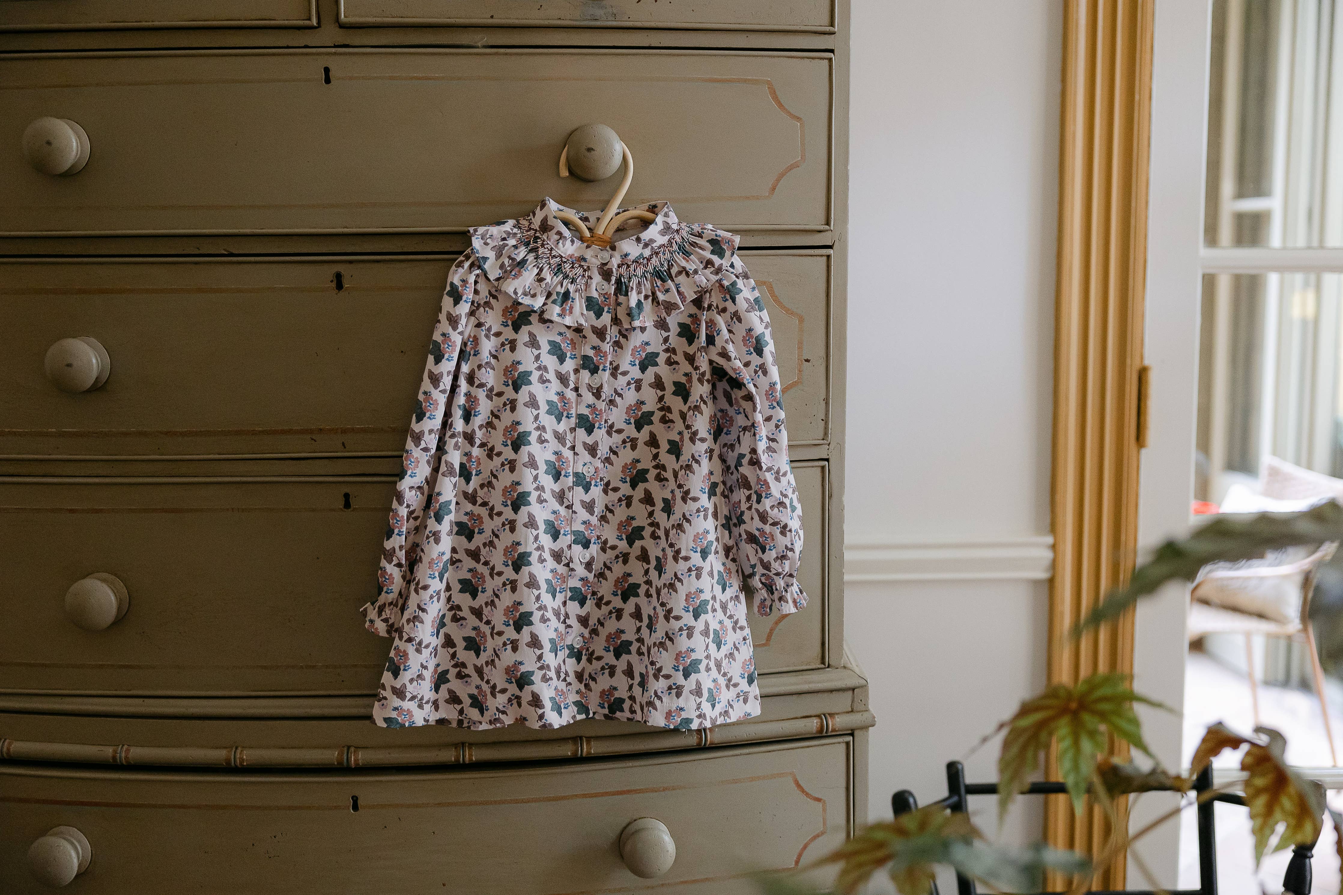 Molly Anne Dress - Woodland Floral in Cream