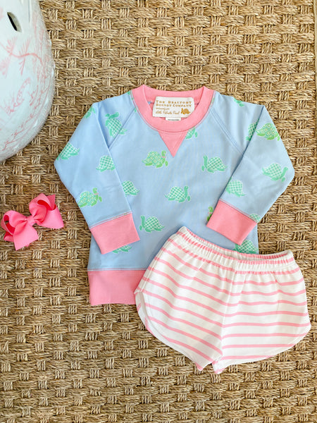 Cassidy Comfy Crewneck (Pink) - Pearl's Turtle Parade